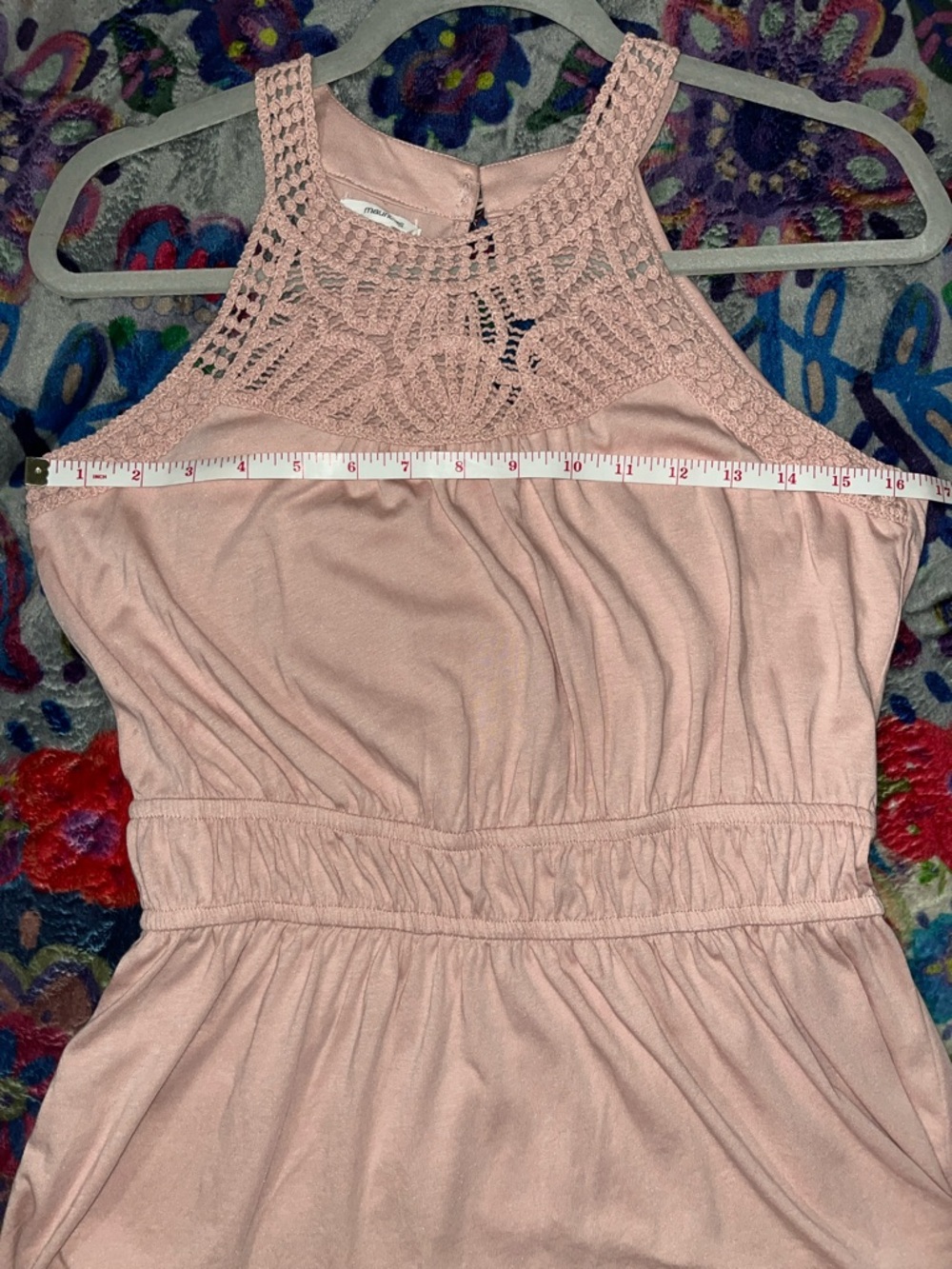 MAURICES Boho Light Pink Crochet Detail Tank Size XS - Picture 8 of 9